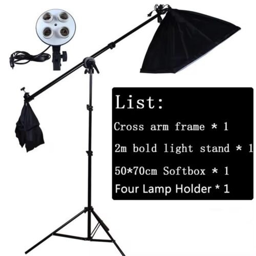 soft Box pour Studio Photo 50x70cm à quatre lampes avec support de 2M