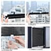 Rideau pare-soleil sans clous, confidentialité latéral isolant thermiquement pour voiture, chambre à coucher, cuisine, bureau