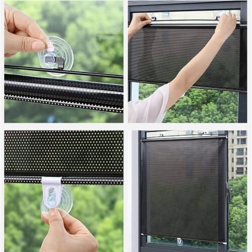 Rideau pare-soleil sans clous, confidentialité latéral isolant thermiquement pour voiture, chambre à coucher, cuisine, bureau