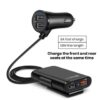 Chargeur de voiture USB universel à 4 Ports, siège avant et arrière QC3.0,