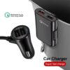 Chargeur de voiture USB universel à 4 Ports, siège avant et arrière QC3.0,