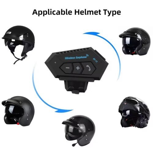 BT-12 Bluetooth moto Interphone casque casques sans fil IPX6 étanche réduction du bruit haut-parleur Kit pour l'équitation