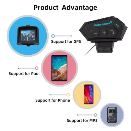 BT-12 Bluetooth moto Interphone casque casques sans fil IPX6 étanche réduction du bruit haut-parleur Kit pour l'équitation
