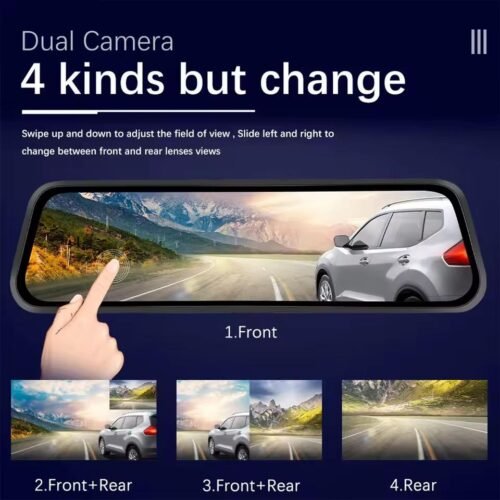 caméra de recul avant et arrière Enregistreur vidéo de conduite à écran tactile 9,66 pouces