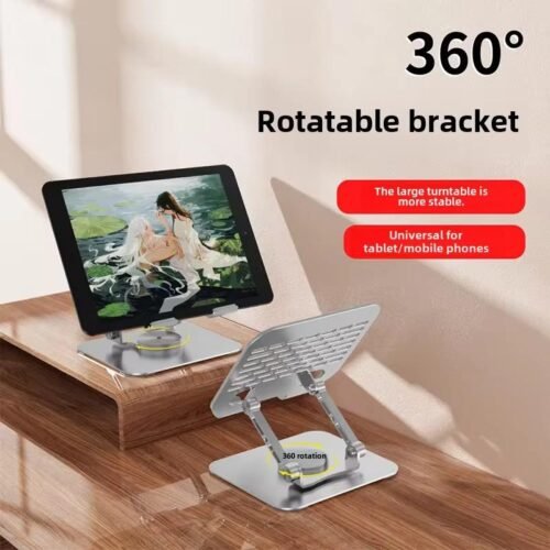 Support de tablette de téléphone en métal de bureau, Rotation à 360