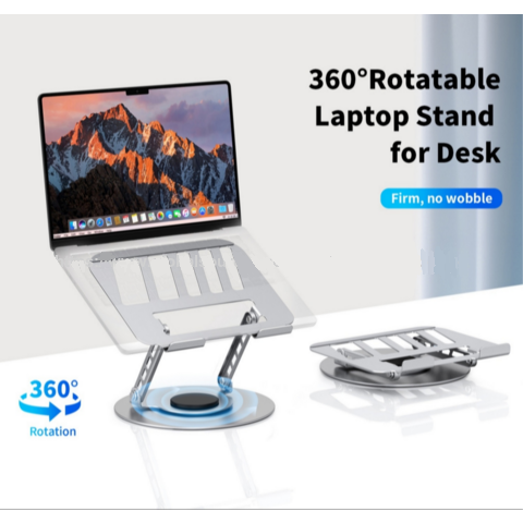 Support de bureau réglable rotatif à 360 degrés en alliage d'aluminium Pour Ordinateur et tablette