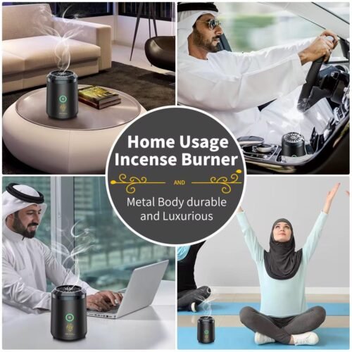 Brûleur d'encens électrique Rechargeable Portable, diffuseur d'arôme arabe Bakhoor,