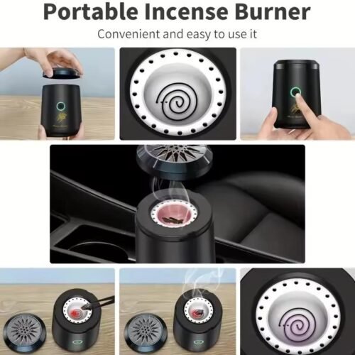 Brûleur d'encens électrique Rechargeable Portable, diffuseur d'arôme arabe Bakhoor,