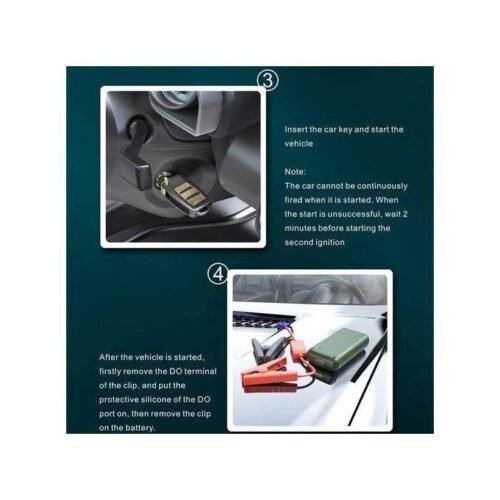 Car Jumper 9600mAh Power Bank with Flashlight for Phone Recharge and Car Emergency Start in Travel