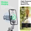 Stabilisateur de cardan portatif intelligent X Pro à 3 axes, charge sans fil, affichage OLED