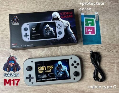 Console de jeu vidéo rétro portable M17, console de jeu, écran IPS 4.3 pouces, 30000 jeux
