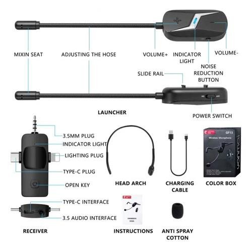 Microphone sans fil à réduction de bruit pour l'enseignement en direct