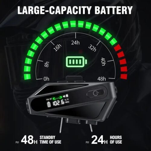 intercom Oreillette Bluetooth pour casque de moto portée de 500 mètres