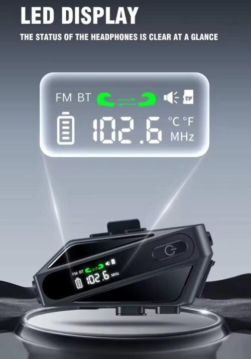 2 Pièces intercom Oreillette Bluetooth pour casque de moto portée de 500 mètres