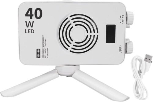 Projecteur LED RGB 40W Lumière Studio Portable avec Batterie Rechargeable
