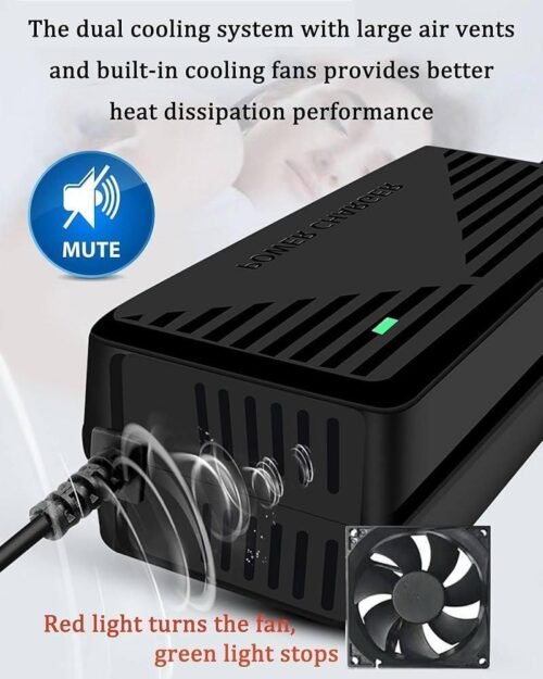 Chargeur Universel 29V 3A – Connecteur 5.5x2.5mm – Compatible avec Batteries 24V / Trottinettes / Vélos Électriques – Avec Ventilateur de Refroidissement