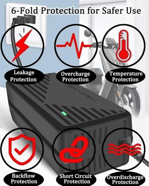 Chargeur Universel 29V 2A – Connecteur 5.5x2.5mm – Compatible avec Batteries 24V / Trottinettes / Vélos Électriques – Avec Ventilateur de Refroidissement