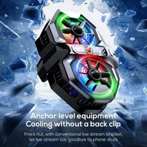 Ventilateur LED RVB haute puissance DL21 refroidisseur de téléphone portable à double affichage avec clip arrière pour téléphone