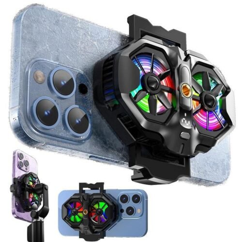 Ventilateur LED RVB haute puissance DL21 refroidisseur de téléphone portable à double affichage avec clip arrière pour téléphone