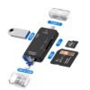 Lecteur de cartes USB Type-C, 6 en 1, USB 2.0, TF, Micro SD, carte mémoire intelligente, lecteur flash OTG