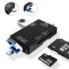 Lecteur de cartes USB Type-C, 6 en 1, USB 2.0, TF, Micro SD, carte mémoire intelligente, lecteur flash OTG