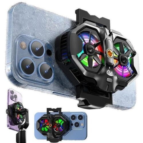 Ventilateur LED RVB haute puissance DL21 refroidisseur de téléphone portable à double affichage avec clip arrière pour téléphone