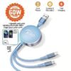 Câble de Charge Intelligent 3-en-1 (60W) – Qualité Premium & Charge Rapide