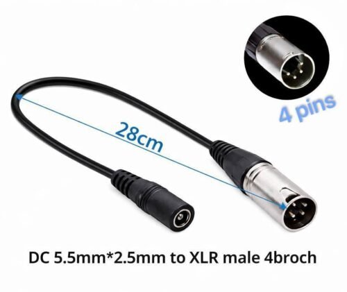 gvc.product.image_.1775573830649.f90d306c-5ae0-4cc0-a71e-104037decd41.jpeg Câble Adaptateur Chargeur Trottinette Électrique - DC 5.5mm vers XLR 4-Pins