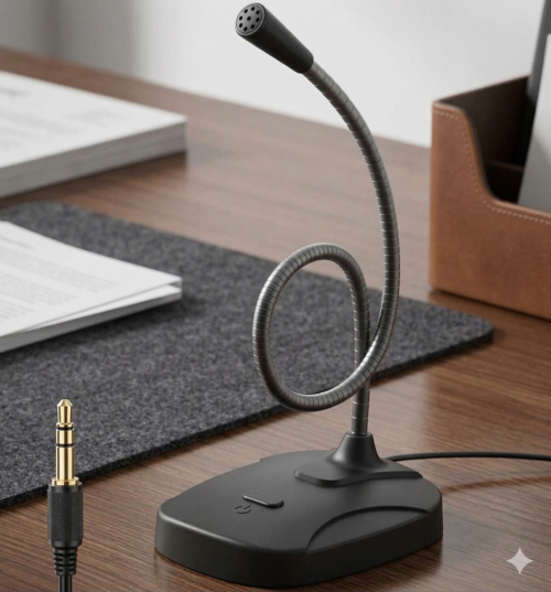 gvc.product.image_.1776002179464.c3988d77-81f1-4bbc-b3c5-f63bc180c607.png Microphone de Bureau Professionnel à Col de Cygne – Haute Sensibilité & Réduction de Bruit – Prise Jack 3.5mm