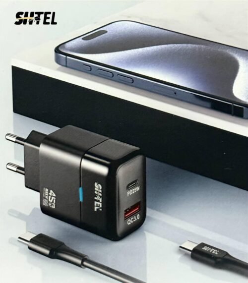 Chargeur Secteur Double Port SITEL 45W - Super Rapide PD 45W + QC3.0 18W Câble Type-C vers Type-C Inclus