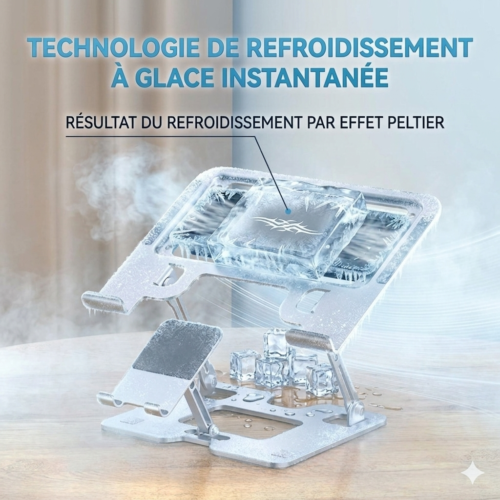 gvc.product.image_.1776697914596.050af4a5-f86e-4cd3-8c1e-817d877b1e0b.png Support de Refroidissement Intelligent "Ice-Peltier" : Performance Ultime et Froid Instantané pour votre Smartphone & Tablette