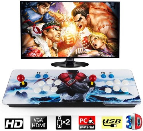 Console de Jeux vidéo Joystick Arcade Plus de 10 000 Jeux Game Console de Jeux Pandora Box Rétro Jouet Arcade 2 Stick Joystick Bouton Arcade Machine HDMI VGA HD-720P