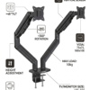 Support Double Écran (13"-32") Haute Résistance - Charge Max 20kg (2x10kg) - VESA 75/100