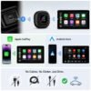 Adaptateur Sans Fil 2-en-1 CarPlay Android Auto Design Fibre de Carbone Plug & Play Passez du filaire au sans fil