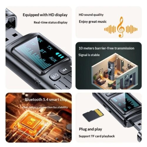 Adaptateur Audio Sans-fil Bluetooth 5.4 Multi-Mode