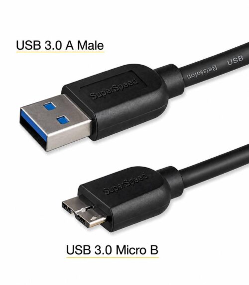 Câble USB 3.0 A vers Micro B – Haute vitesse Câble fiable pour connecter disques durs externes et appareils compatibles.