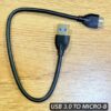 Câble USB 3.0 A vers Micro B – Haute vitesse Câble fiable pour connecter disques durs externes et appareils compatibles.