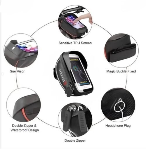 Sac de téléphone pour guidon impermeaAble, pour trottinette électrique moto Vélo