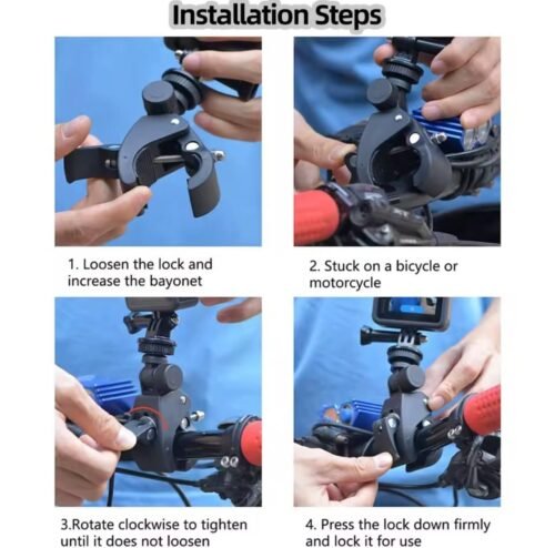 Support de Guidon Rotatif Universel pour Caméra Action GoPro, Insta360 – Fixation Robuste pour Trottinette Électrique, Moto, Vélo et Scooter