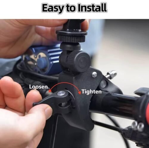 Support de Guidon Rotatif Universel pour Caméra Action GoPro, Insta360 – Fixation Robuste pour Trottinette Électrique, Moto, Vélo et Scooter