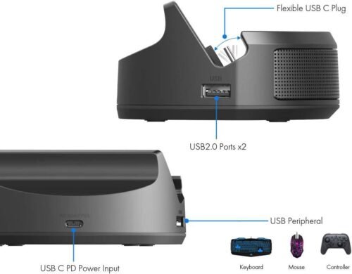 Station Haut-Parleur avec Charge pour Nintendo Switch & Switch Lite Équipé de 2 ports USB pour connecter facilement vos accessoires (manettes, clavier,souris ex.).