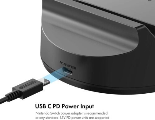 Station Haut-Parleur avec Charge pour Nintendo Switch & Switch Lite Équipé de 2 ports USB pour connecter facilement vos accessoires (manettes, clavier,souris ex.).
