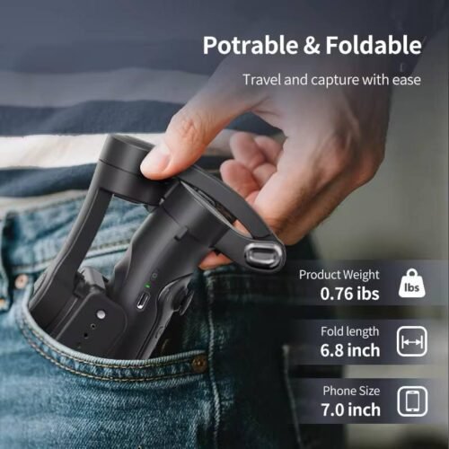 Gimbal M3 Pro 3axis smartphone stabilizer avec Ai Tracking ,gesture control