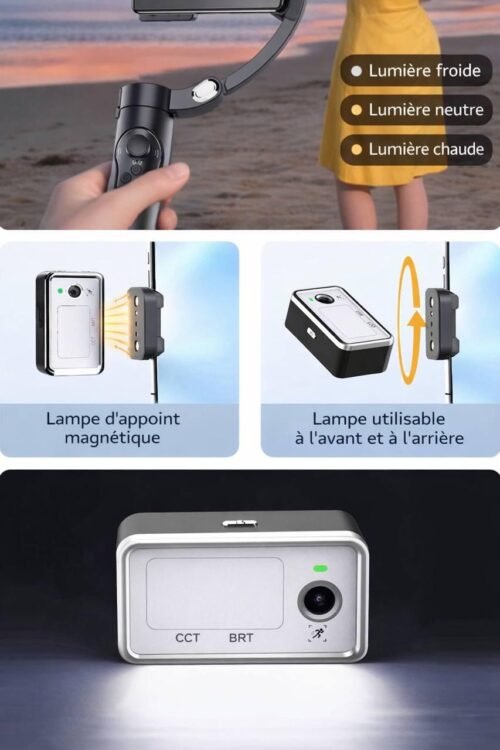 Gimbal M3 Pro 3axis smartphone stabilizer avec Ai Tracking ,gesture control