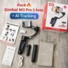 Gimbal M3 Pro 3axis smartphone stabilizer avec Ai Tracking ,gesture control