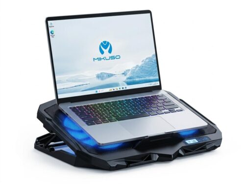 Support Refroidisseur pour Ordinateur Portable (NCP-068) - 4 Ventilateurs Silencieux avec Écran LED