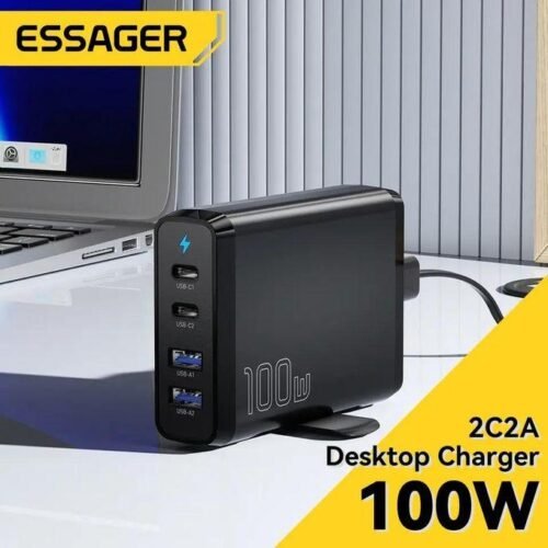 Station de charge rapide GaN USB Type-C PD, 100W, QC 4.0, 3.0, chargeur de bureau
