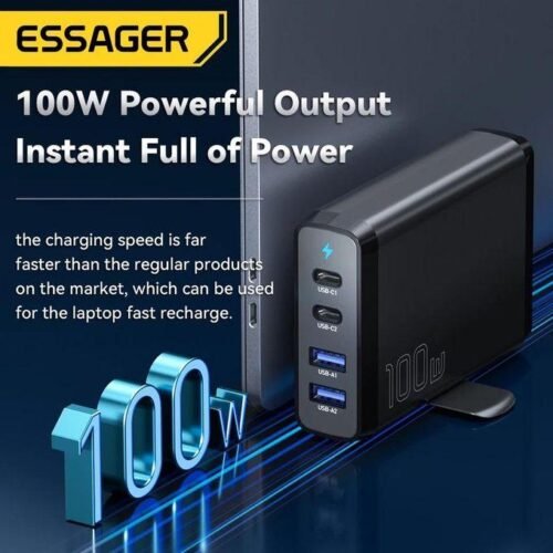 Station de charge rapide GaN USB Type-C PD, 100W, QC 4.0, 3.0, chargeur de bureau