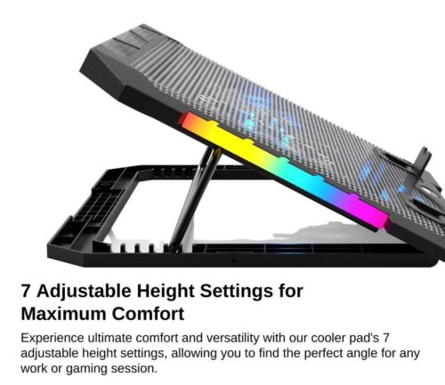 Support Refroidisseur pour Ordinateur Portable - 7 Niveaux de Hauteur Réglables et Design Ergonomique