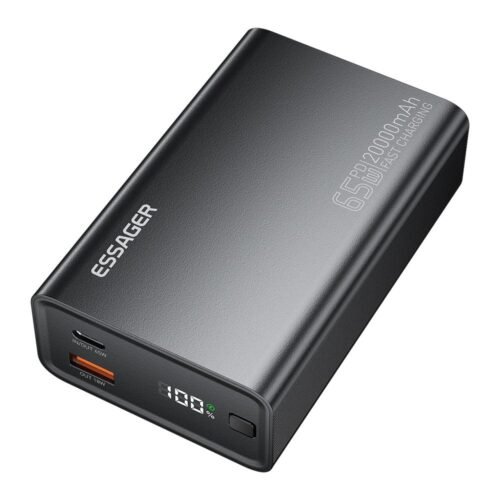 Power Bank 20000mAh 65W Charge Rapide PD pour Smartphones et Ordinateurs Portables